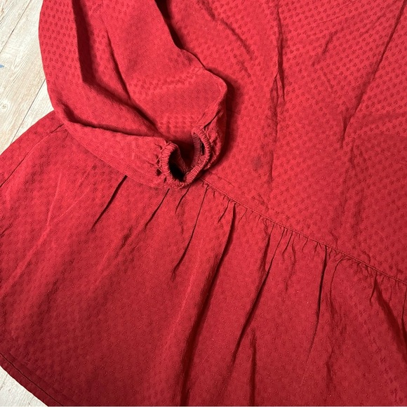 💚Loft rust peplum top - Picture 2 of 5